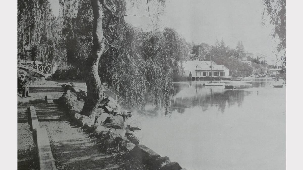 The Willows, Tamar Rowing Club Sheds and section of Trevallyn. The Weekly Courier, November 9, 1909.