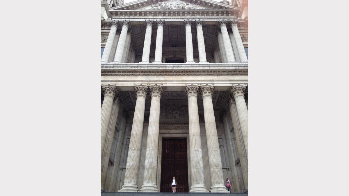 On the steps of St Paul's Cathedral