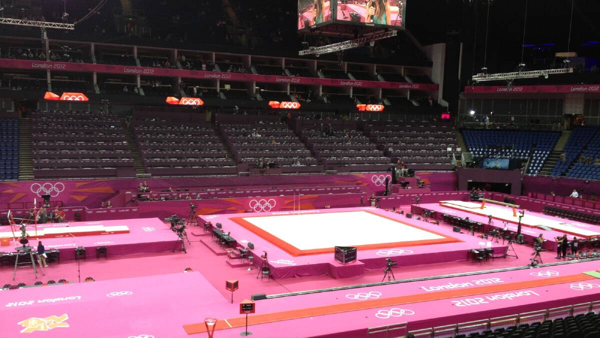 The Olympic gymnastics arena. First Olympic event on the itinerary.