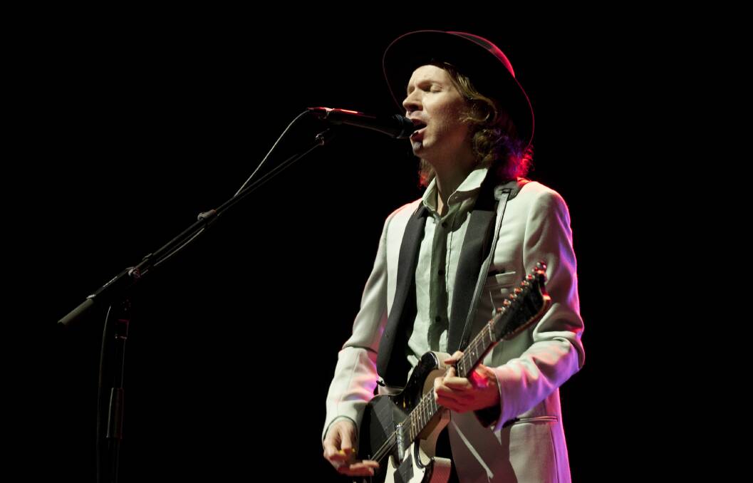 Beck performs at the 2012 Harvest Festival held at the city Botanic Gardens in Brisbane. Photo: Harrison Saragossi.