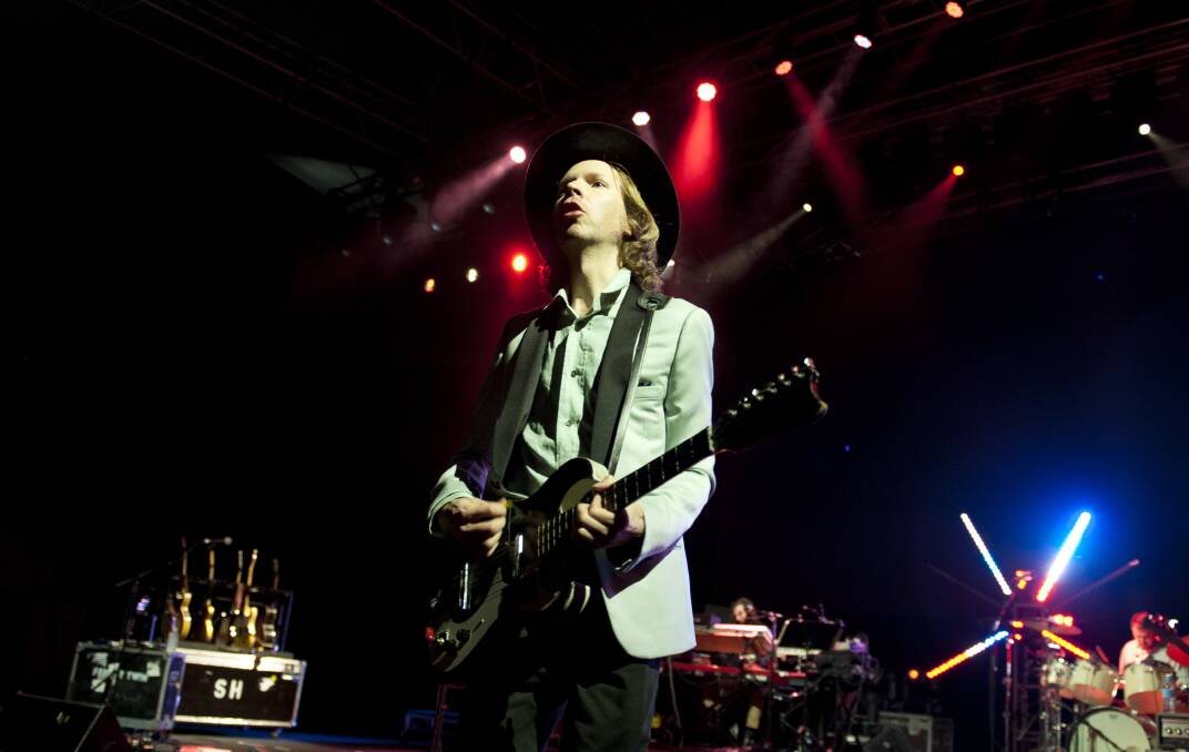 Beck performs at the 2012 Harvest Festival held at the city Botanic Gardens in Brisbane. Photo: Harrison Saragossi.