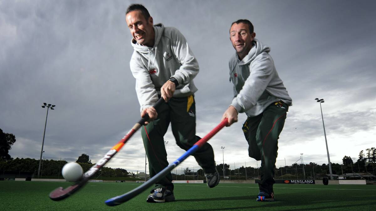 Launceston hockey players Brett Withington and Jeremy Stebbings.  Picture: PHILLIP BIGGS