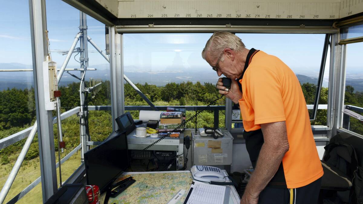Forestry Tasmania ``tower guy'' Les Harper on duty at Mount Horror in the state's North-East. Picture: SCOTT GELSTON
