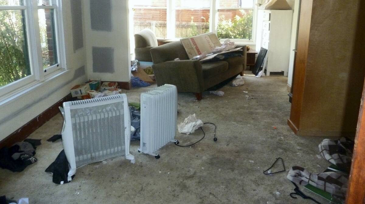 Alyssa Curtayne's West Launceston property after it was trashed by tenants in May 2013.