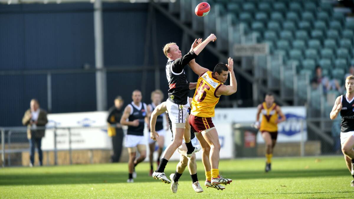 Action from the NTFA v NTFL rep game at Aurora Stadium in May 2009.