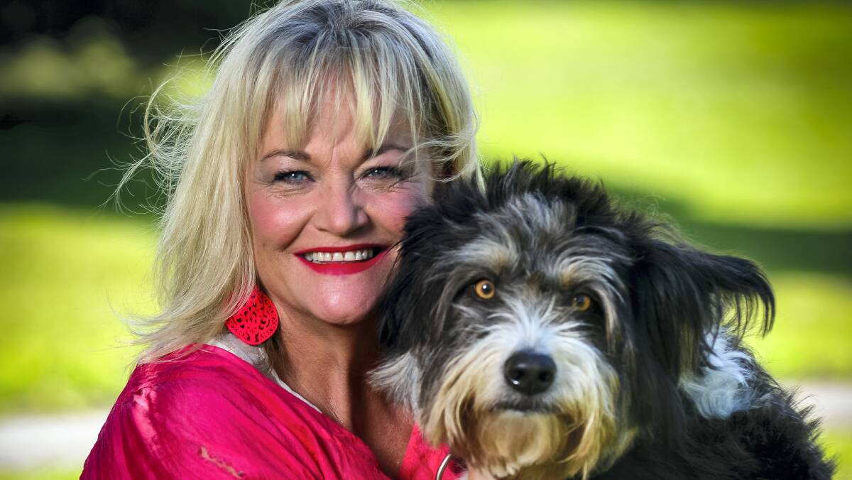Kerri Gay, pictured with her dog Jack, will compete in the Melbourne Comedy Festival Raw final on April 13. Picture: PHILLIP BIGGS